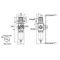 Filtr-reduktor G 1/4 1,5-9 bar, 5 μm, FMFR 14 